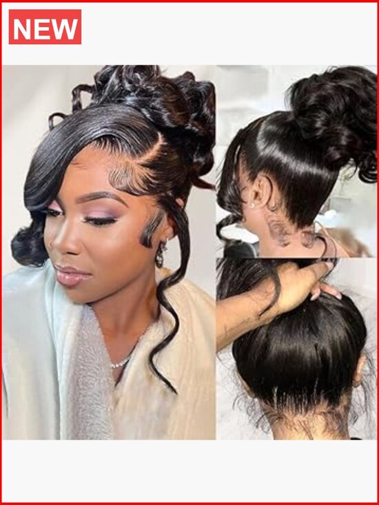 220% Density Brazilian Virgin Human Hair 360 Lace Front Wig 28 Inch Body Wave